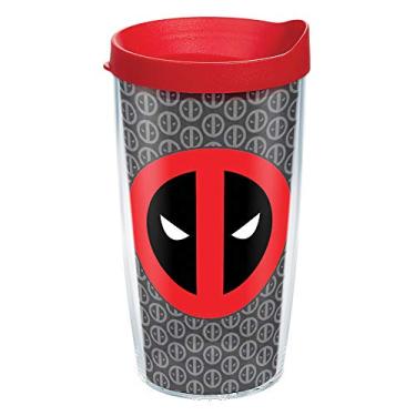 Imagem de Tervis Feito nos EUA Marvel de parede dupla – Copo isolado Deadpool mantém as bebidas frias e quentes, 473 ml, Ícon Repeat