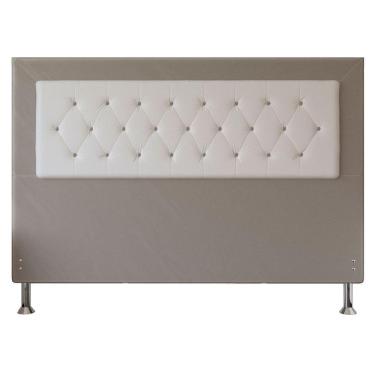 Imagem de Cabeceira King 1,95m Havana Suede Bege Branco