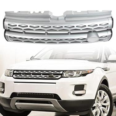 Imagem de FINMOKAL Para Land Rover Range Rover Evoque 2010-2018 Prata ABS Grade Frontal Facelift H Vent Grill