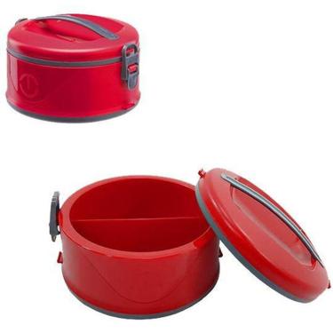 Imagem de Marmita Termica De Plastico Com 2 Divisorias E Trava Lateral