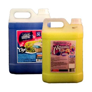 Imagem de Kit Lava Roupas OGÊ e Desinfetante Aqualiv Flor do Campo 5L