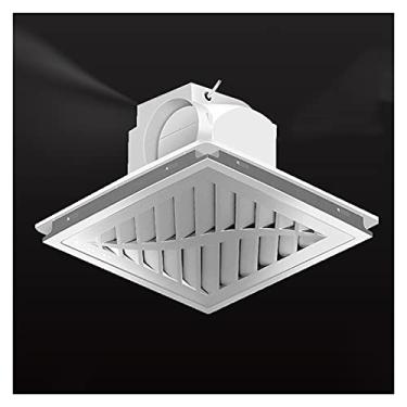 Imagem de Fã exausto Ventilador de ventilação de duto de teto integrado 30 × 3 0 cm Ventilador de exaustão de teto especial para gusset de alumínio com válvula de retenção, baixo ruído e 11,8 "cabo de alimentaç