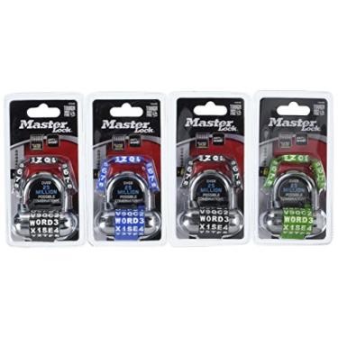 Imagem de Master Lock Cadeado combinado com senha 1534D, pacote com 4, a cor pode variar
