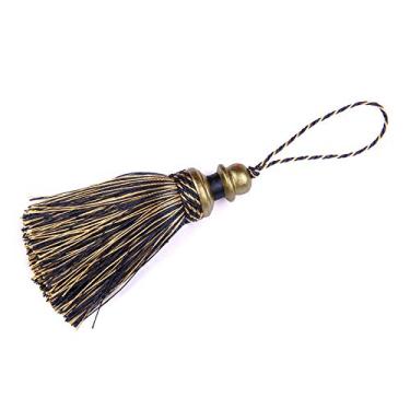 Imagem de peça borlas douradas para artesanato guarnição corda pendurada cortina de seda franja decoração acessórios para casa jóias sala de estar faça você mesmo decorativa, mistura marinha, 1 peça