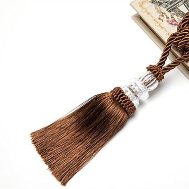 Imagem de peça cortina tieback corda borla acessórios de janela cristal frisado ouro cordão decorativo para cortinas fivela corda acessórios quarto, café, 1 peça