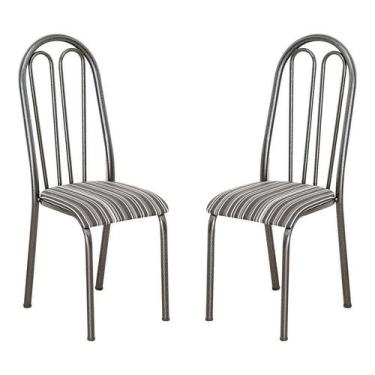 Imagem de Conjunto 2 Cadeiras Barbarie Preto Listrado - Artefamol