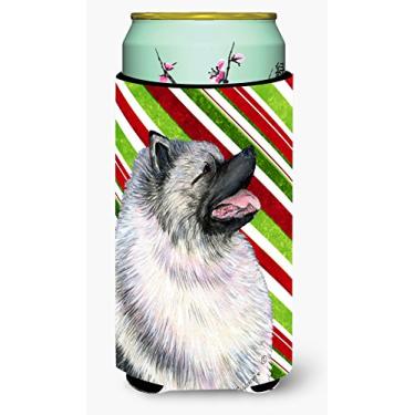 Imagem de Keeshond Candy Cane Holiday Christmas Tall Boy Beverage Insulator Beverage Insulator Hugger