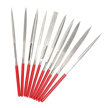 Imagem de SI FANG Conjunto de arquivos de agulha de diamante pequeno, 10 tipos de mini ferramentas de limas de agulhas conjunto de estilo misto para lixamento de metal, madeira, joias, plástico e artesanal, miniatura revestida de diamante de precisão e arquivos de modelo