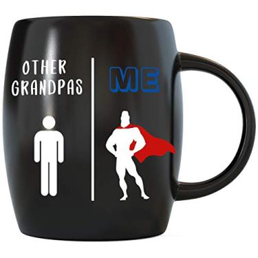 Imagem de Mug A Day Caneca de café de 473 ml Other Grandpa Vs Me Grandpa Coffee Super Hero Glassware para café e chá - Divertido novidade presente para grampos aniversário de casamento, Natal, Dia dos Pais, aposentadoria e anúncio de gravidez