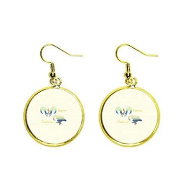 Imagem de Brinco feminino Touro Capricórnio Constelação Brinco Pendente de Orelha Dourado, Metal