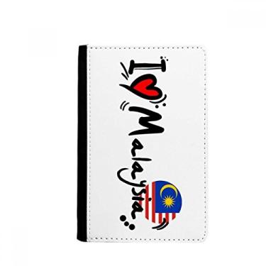 Imagem de I Love Malaysia Word Flag Love Heart Illustration Passport Holder Notecase Burse Wallet Cover Card Purse, Multicolor