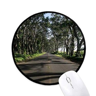 Imagem de DIYthinker Tapete de mouse verde ciência da silvicultura natureza cenário tapete redondo para computador
