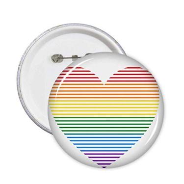 Imagem de Broche LGBT de arco-íris gay lésbica com coração forrado com broches de crachá, botão, decoração 5 peças