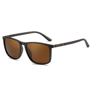 Imagem de Óculos de Sol Polarizados Quadrados Masculinos Moda Masculina Óculos de Sol Luxo Masculino Condução Óculos de Sol de Viagem UV400,04 Marrom, Polarizado