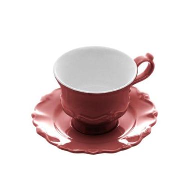 Imagem de Conjunto De Xícaras Para Chá Com Pires Em Porcelana Fancy Com 12 Peças