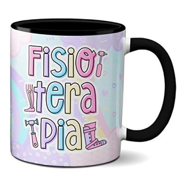 Imagem de Caneca Fisioterapia Profissão Fisioterapeuta Presente Fofo (Preta)