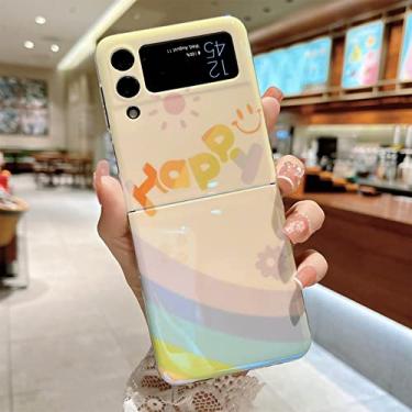 Imagem de Capa de arco-íris de flor de amor fofa de luxo para Samsung Galaxy Z Flip 3 5G Z Flip3 Flip4 Zflip3 Zflip4 Capa traseira à prova de choque, b, para Samsung Z Flip 3 5G