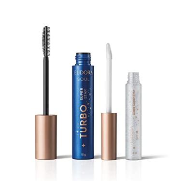 Imagem de Eudora Kit SOUL Super Star: Máscara de Cílios Preta Turbo 10g + Gloss Líquido Transparente 5,2ml