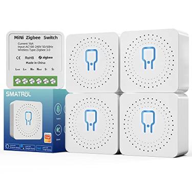 Imagem de Módulo Automação Inteligente, 5 PCS 16A Mini Interruptor inteligente Zigbee, Módulo de Interruptor Interno diy suporta 2 vias de controle, Compatvel com Alexa/Google Home.