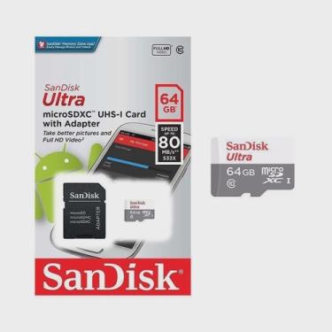 Imagem de Cartão Micro Sdxc 64gb Ultra Sd Classe 10 80mb/s Sandisk