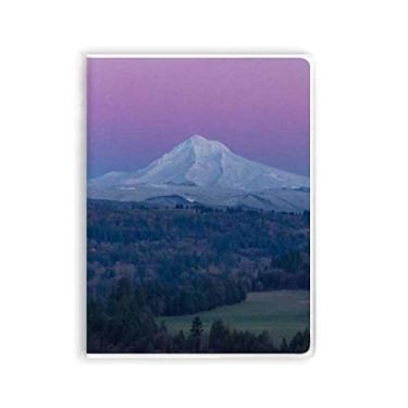 Imagem de Caderno branco Mountain roxo céu azul capa de goma diário capa macia