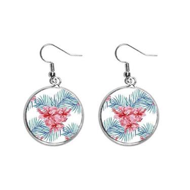 Imagem de Brinco pendente prata com símbolo de folha vermelha joia feminina