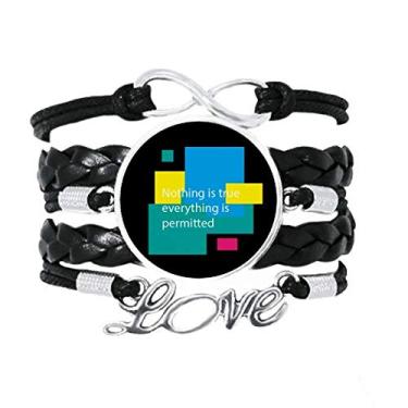 Imagem de OFFbb-USA Pulseira Nothing is True Everything is Permitted com pulseira de couro torcido para presente