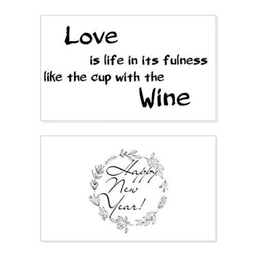 Imagem de Famous Poetry Citação Love Like Wine Ano Novo Cartão de felicitações Bless Message Present