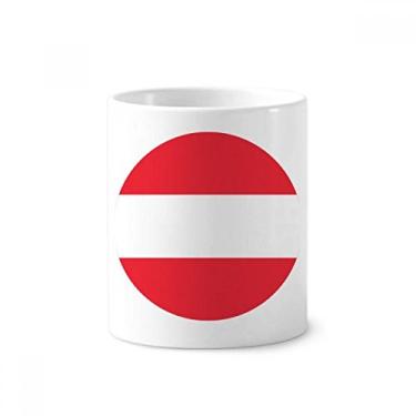 Imagem de Suporte para caneta com símbolo da Europa da bandeira nacional da Áustria, copo de cerâmica branco, 355 ml
