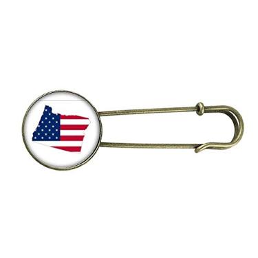 Imagem de Oregon - Broche de metal retrô com estrelas e bandeira de estrelas