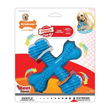 Imagem de Nylabone Brinquedo de mastigar poderoso para cães mastigadores agressivos - Brinquedo para cães em forma de X - Grande - até 22,7 kg.