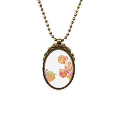 Imagem de DIYthinker Chaveiro dobrável com pingente de contas vintage com padrão Sakura geométrico