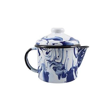 Imagem de Bule para chá 10 Esmaltado Marmorizado Azul 600 ml - Ewel