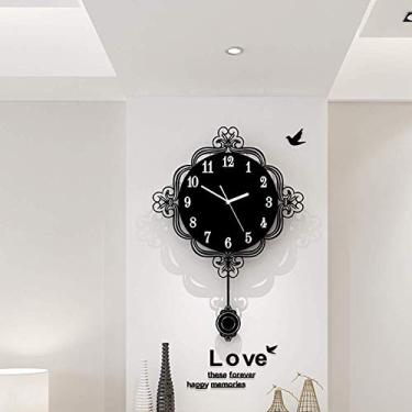 Imagem de Relógio de parede deco, relógio de parede decorativo silencioso e anti-tique-taque, quarto, cozinha, sala de estar, escritório, arte, escritório, relógio de parede decorativo, 14 pol.