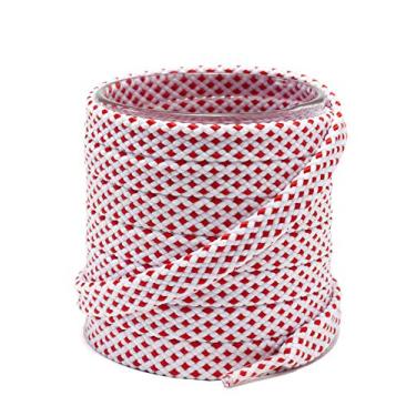 Imagem de Cadarços de sapato Shoemate estilosos pontilhados grossos de 1,5 cm para tênis, sapatos atléticos e tênis de corrida com 4 agulhas Shoestrings, 02 White/Red, 58"(147cm)