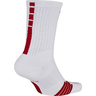 Imagem de Nike Elite Basketball Crew Socks Small (Fits Women Size 4-6, Youth Size 3Y-5Y) White, Red SX7626-102