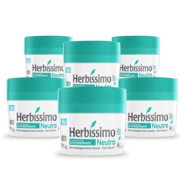Imagem de Kit Desodorante Creme Antitranspirante Neutro Herbissimo 55G Com 6 Uni