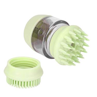 Imagem de Asixxsix Escova de massagem para animais de estimação, 8,9 x 4,8 cm, pente de chuveiro seguro e durável, escova de massagem para gatos (verde)