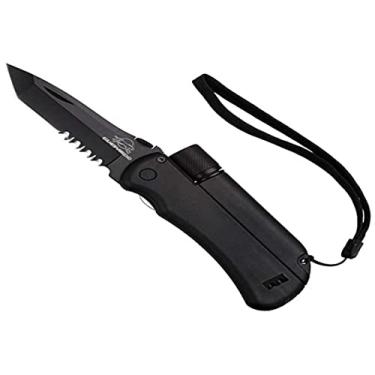 Imagem de Guepardo, Canivete Multifunção Survival, Aço Inox 440, Ferramenta Resistente e Versátil, Camping, Trilhas, Aventuras, Preto