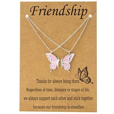 Imagem de Colar de amizade 2 melhores amigas BFF colar presentes para meninas mulheres amigas presentes de aniversário de longa distância, Latão, Sem Pedra Preciosa