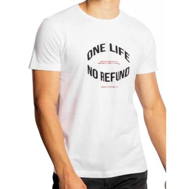 Imagem de Camiseta Sergio K Masculina 1 Life No Refund Branca-Masculino
