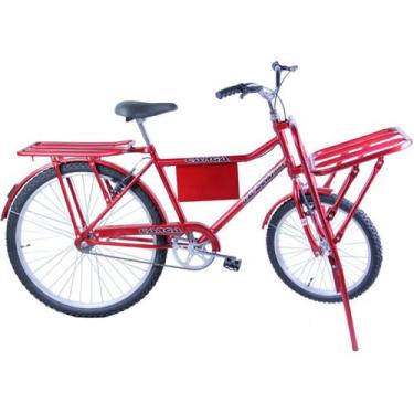 Imagem de Bicicleta De Carga Com Bagageiro Aro 26 Cor Vermelha - Dalannio Bike