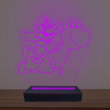 Imagem de Luminária Led 3d Mario Bros e Yoshi Abajur Luxo