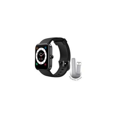 Imagem de SmartWatch KaBuM! Smart 700, Preto, Pulseira Extra Cinza Claro, Compatível IoT Alexa - KBSAC019