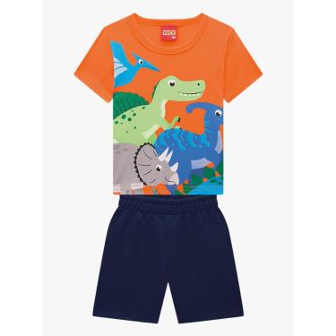 Imagem de Infantil - Conjunto Menino Camiseta + Bermuda Kyly Laranja  menino