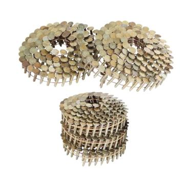 Imagem de Timunr 3600 Pregos de tapume 15 graus 7/8 polegadas x 0,12 polegadas bobina de fio agrupado cabeça redonda completa haste anel haste eletro galvanizado para telhados