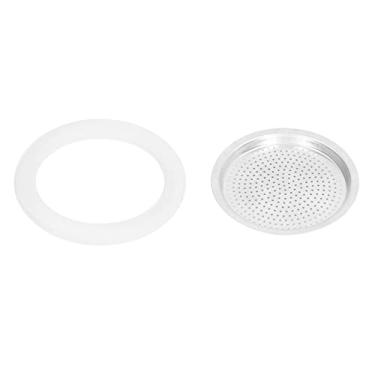 Imagem de Peças De Reposição Para Cafeteira, Disco De Filtro De Alumínio Reutilizável, Anel De Vedação Para Cafeteira Expresso, Kits De Funil De Substituição(Serves 3)