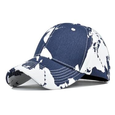 Imagem de HDiGit Boné de beisebol masculino chapéu de sol de algodão moderno tie-dye boné esportivo unissex, Azul, G