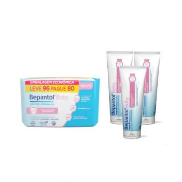Imagem de Bepantol Kit 3 Pomadas Assadura 120g + 1 Lenço Umedecido