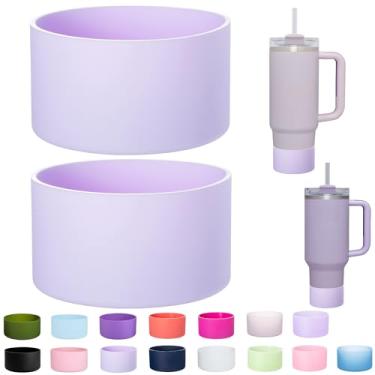 Imagem de LONPARRY - Pacote com 2 capas de silicone para Stanley Tumbler, Stanley IceFlow, Hydroflask e Yeti Rambler, antiderrapante, proteção contra arranhões e amassados, lavável na máquina de lavar louças